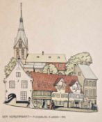 Lassen, Käte. (Flensburg 1880 - 1956). 8 Orig.-Farblithographien aus der Mappe 'Flensburg aus den