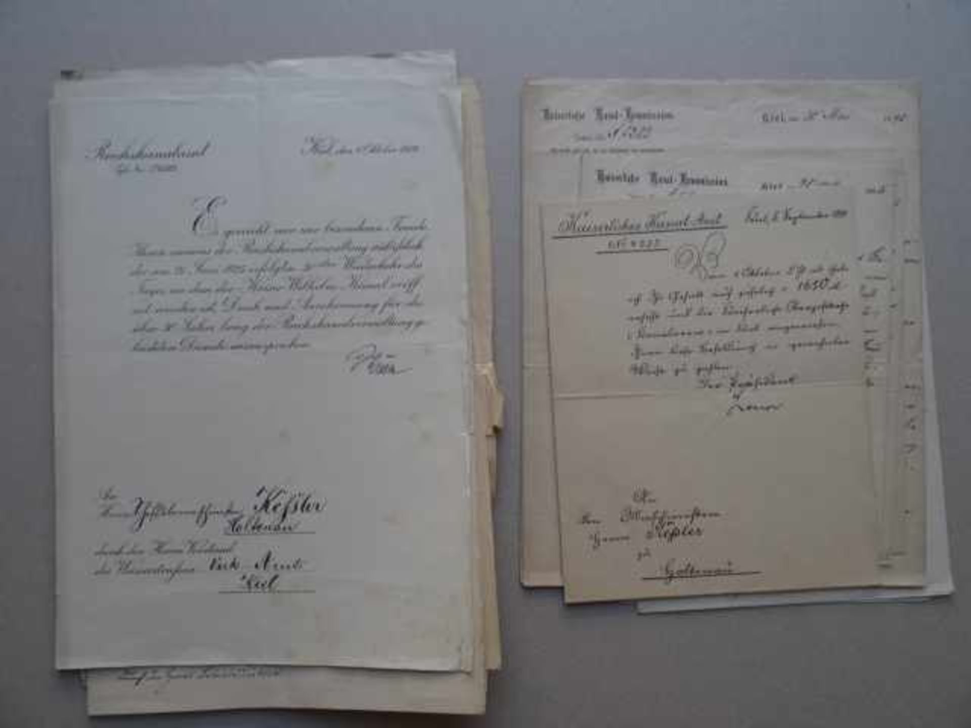 Schleswig-Holstein.- Kanal.- Konvolut von 11 handschriftlich ausgefüllten Vordrucken des - Bild 3 aus 3