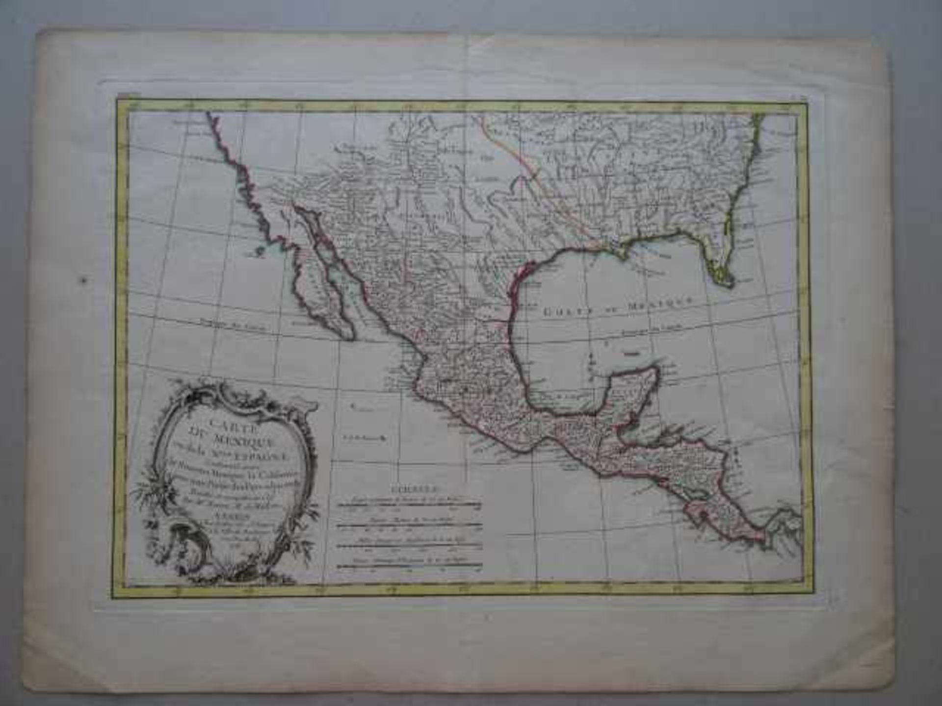 Amerika.- Carte du Mexique ou de la N. Espagne cont. aussi le Nouveau Mexique, la Californie. - Bild 2 aus 5