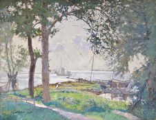 Eckener, Alexander (Flensburg 1870 - 1944 Aalen). Ostsee. Aquarell von 1915. Unten links signiert u.