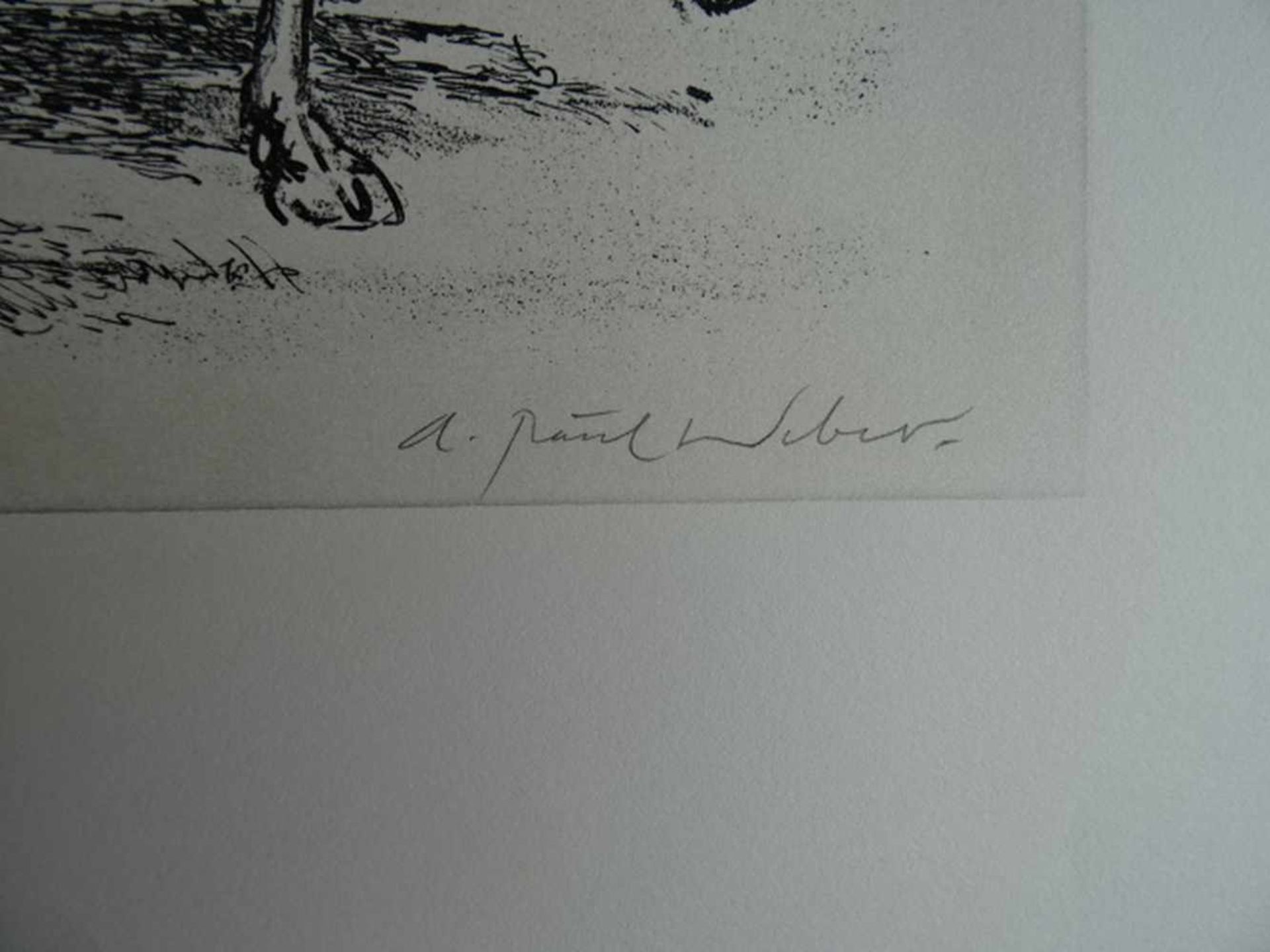 Weber, A. Paul(Arnstadt 1893 - 1980 Schretstaken). Der stolze Kasper. Lithographie von 1978. Unten - Bild 3 aus 3