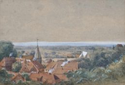 Wolperding, Friedrich Ernst(Kiel 1815 - 1888). Lauenburg. Aquarell über Bleistift mit Deckweiß auf