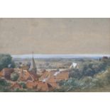 Wolperding, Friedrich Ernst(Kiel 1815 - 1888). Lauenburg. Aquarell über Bleistift mit Deckweiß auf