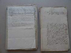 Plessen/Schulenburg.-Sammlung handschriftlicher Notariats- u. Gerichtsunterlagen aus dem 18. u.
