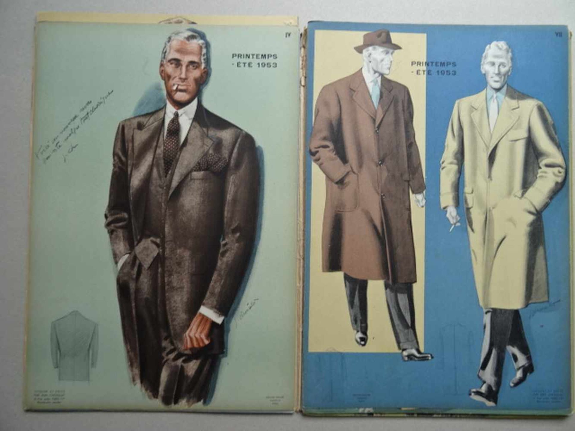 Mode.- Choiselat, J.La Mode Masculine. Paris, Choiselat, 1948-53. Folge von 20 losen Farbtafeln. - Bild 2 aus 5