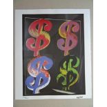Warhol, Andy(Pittsburgh 1828 - 1987 New York City). Dollar Sign 4. Farboffset auf Arches-Bütten,