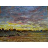 Wilckens, August(Kabdrup bei Hadersleben 1870 - 1939 Sönderho/Fanö). Sonnenuntergang. Öl auf