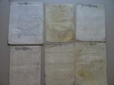 Frankreich.-8 handschriftliche notarielle Urkunden auf Pergament aus Frankreich aus den Jahren um