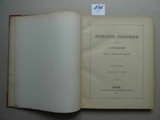 Astronomie.- Engelhardt, B.v.Observations astronomiques. 2 Bde. Dresden, Baensch, 1886-90. 2 Bll.,