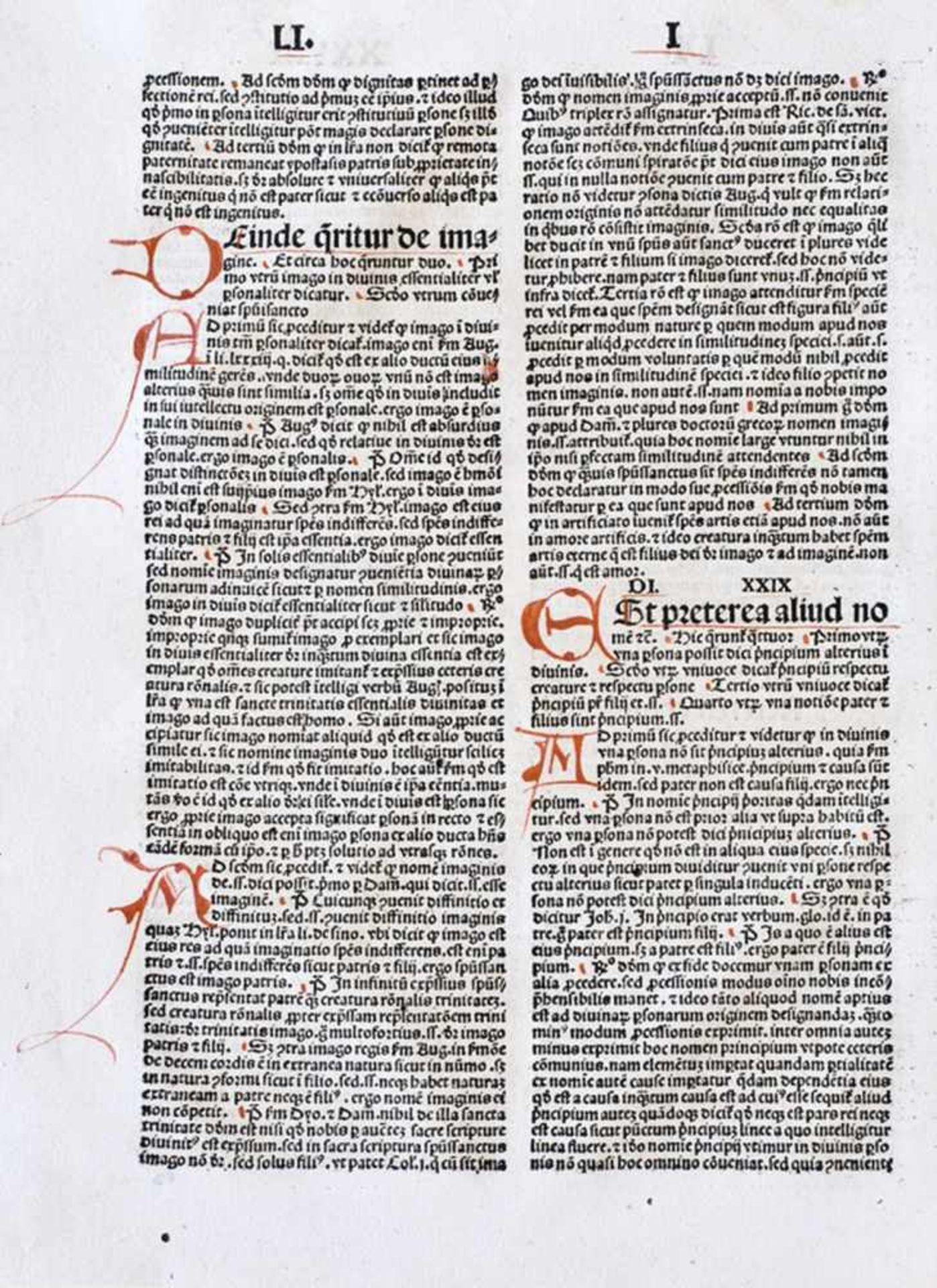 Inkunabeln.- Thomas von Aquin.Scripta ad Hanibaldum episcopum super quattuor libros sententiarum.