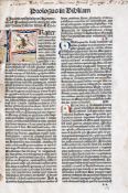 Inkunabeln.-Biblia. Basel, Nikolaus Kessler, 9. X. 1487. 436 Bll. Gotische Type. 2 Spalten. 56