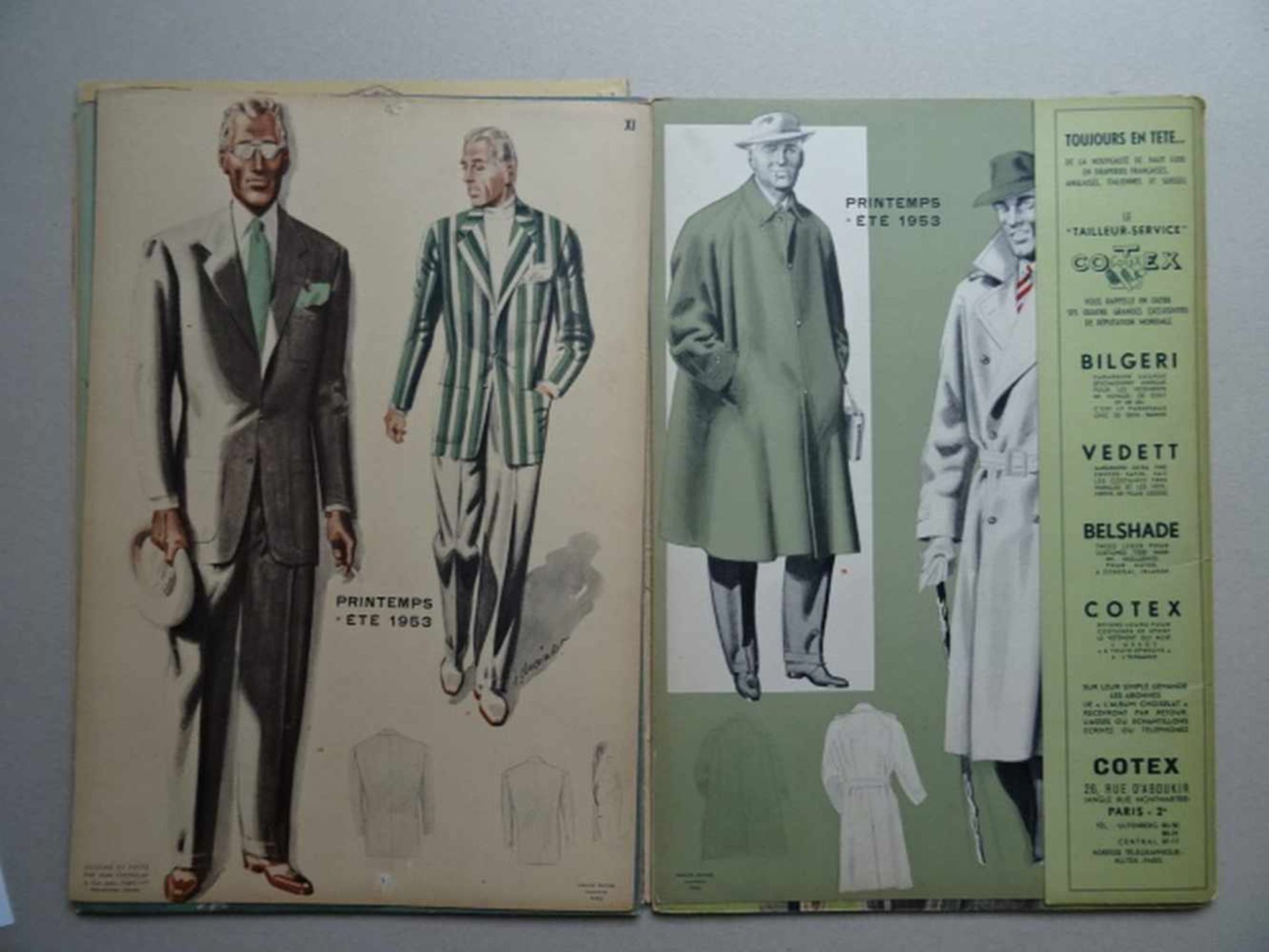 Mode.- Choiselat, J.La Mode Masculine. Paris, Choiselat, 1948-53. Folge von 20 losen Farbtafeln. - Bild 4 aus 5