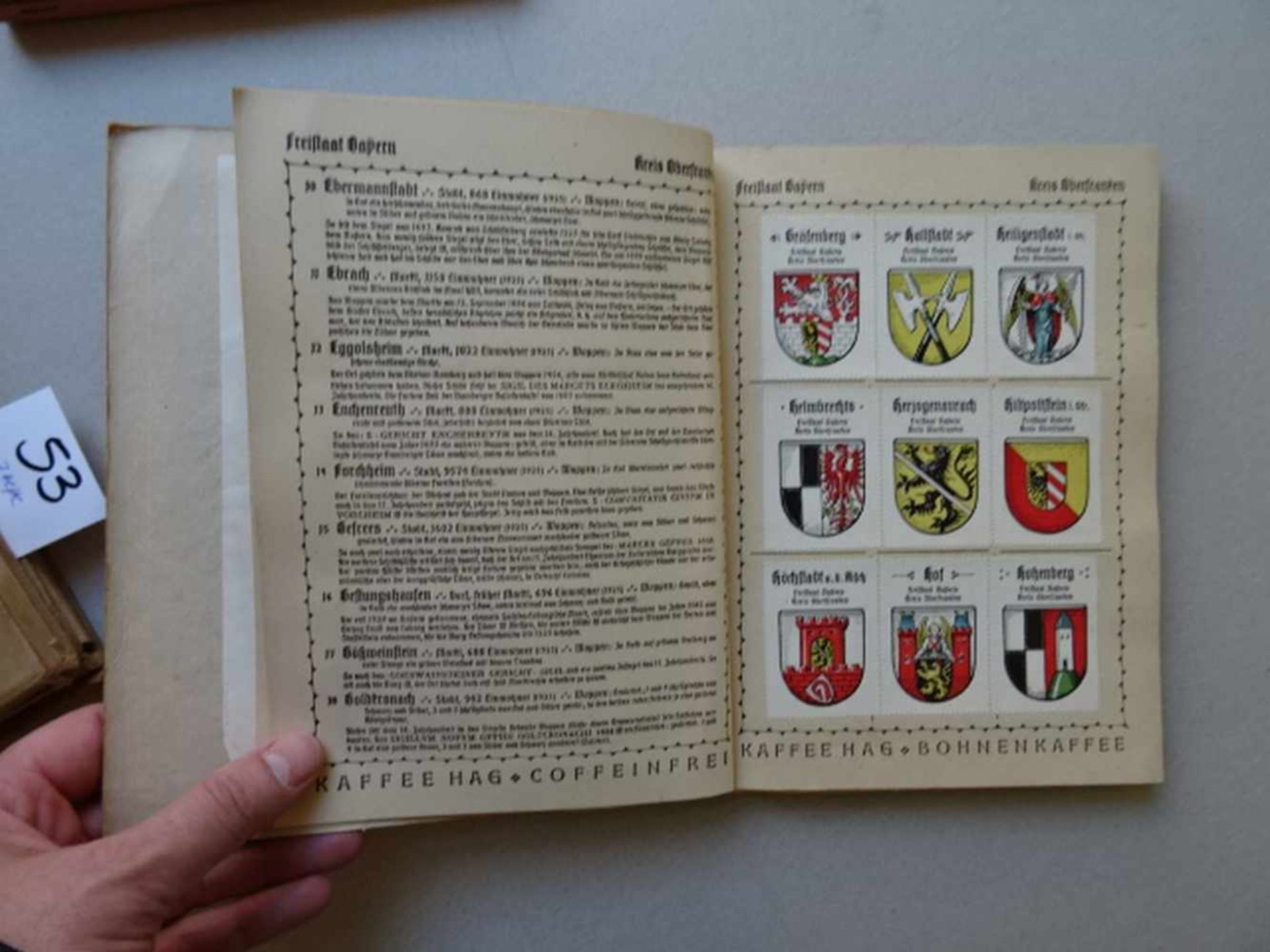 Heraldik.-Deutsche Ortswappen. Neue Reihe. Hefte 1-7. Bremen, Kaffee HAG, um 1925. Mit je ca. 200 - Bild 2 aus 2
