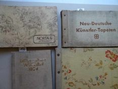 Tapeten.-4 Tapeten-Musterbücher aus den Jahren um 1930-39. Mit ca. 350 Tapetenmustern. Meist Quer-