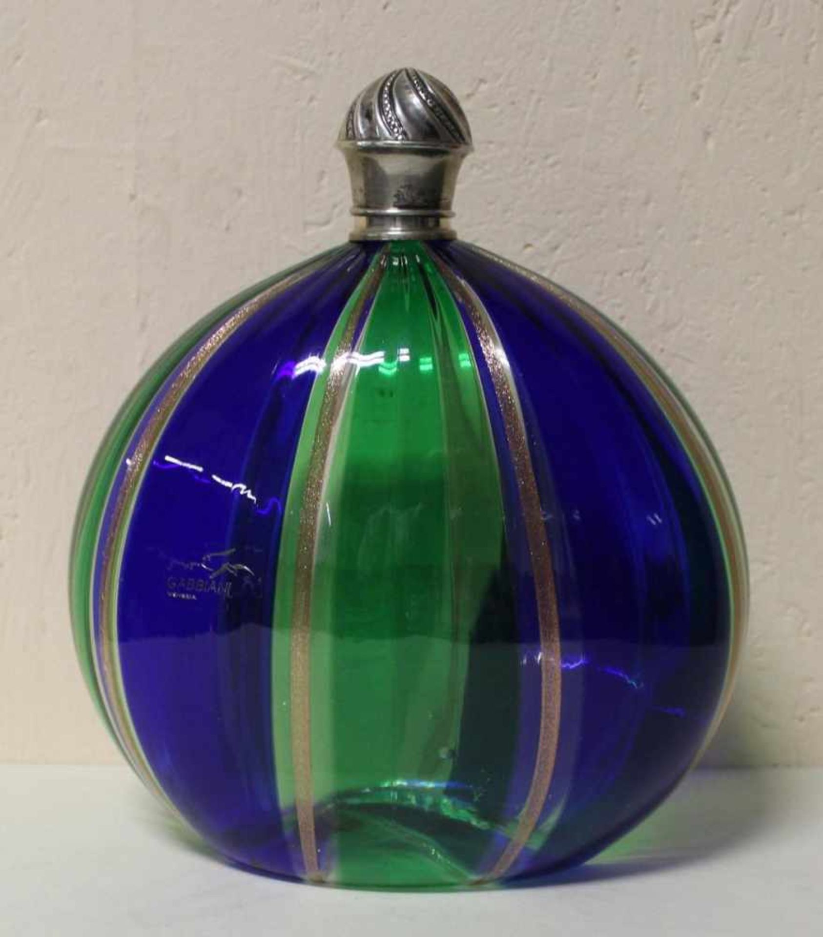 Parfümflakon GABBIANI Venezia, Muranoglas, Italien 2. Hälfte 20. Jh., mehrfarbiges Muranoglas mit