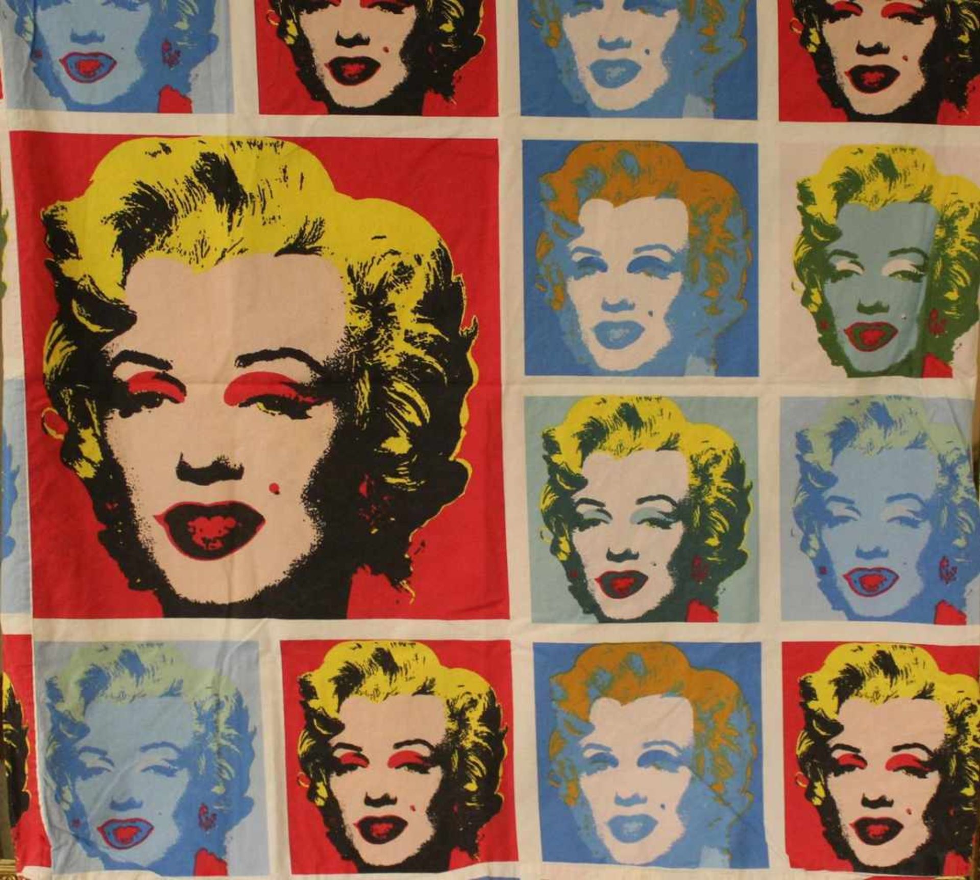 2 Bettwäschegarnituren Motiv Marylin Monroe nach Andy Warhol, gebraucht, Grösse Kopfkissenbezug