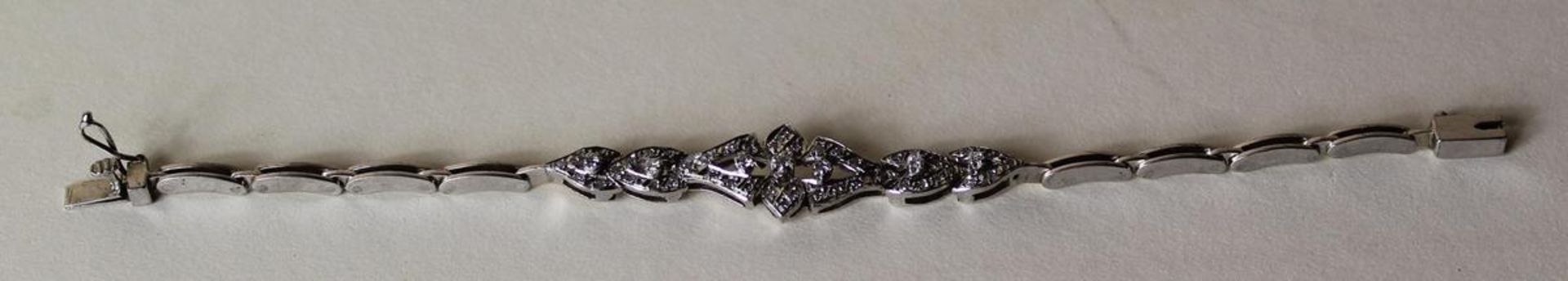 Damenarmband Silber mit 8 Kant Diamanten, Länge ca. 18 cm, nicht punziert. 004-2