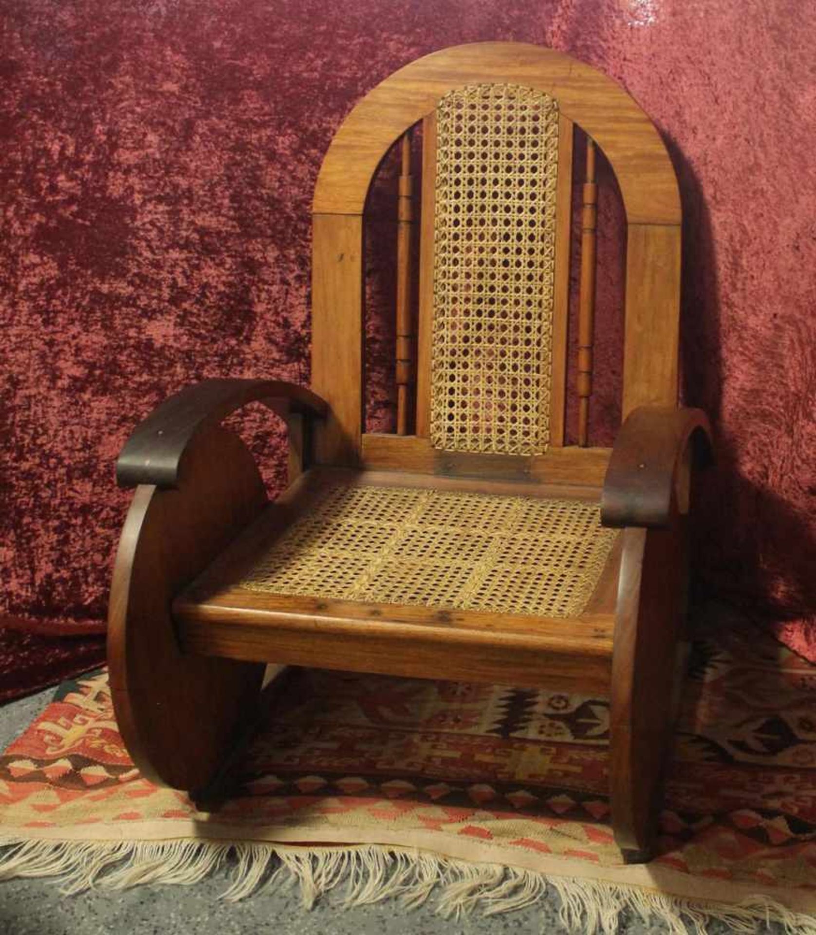Sitzgarnitur Art déco bestehend aus 4 Sesseln und Sitzbank laut Einreicher Herstellung in Südafrika - Bild 2 aus 2