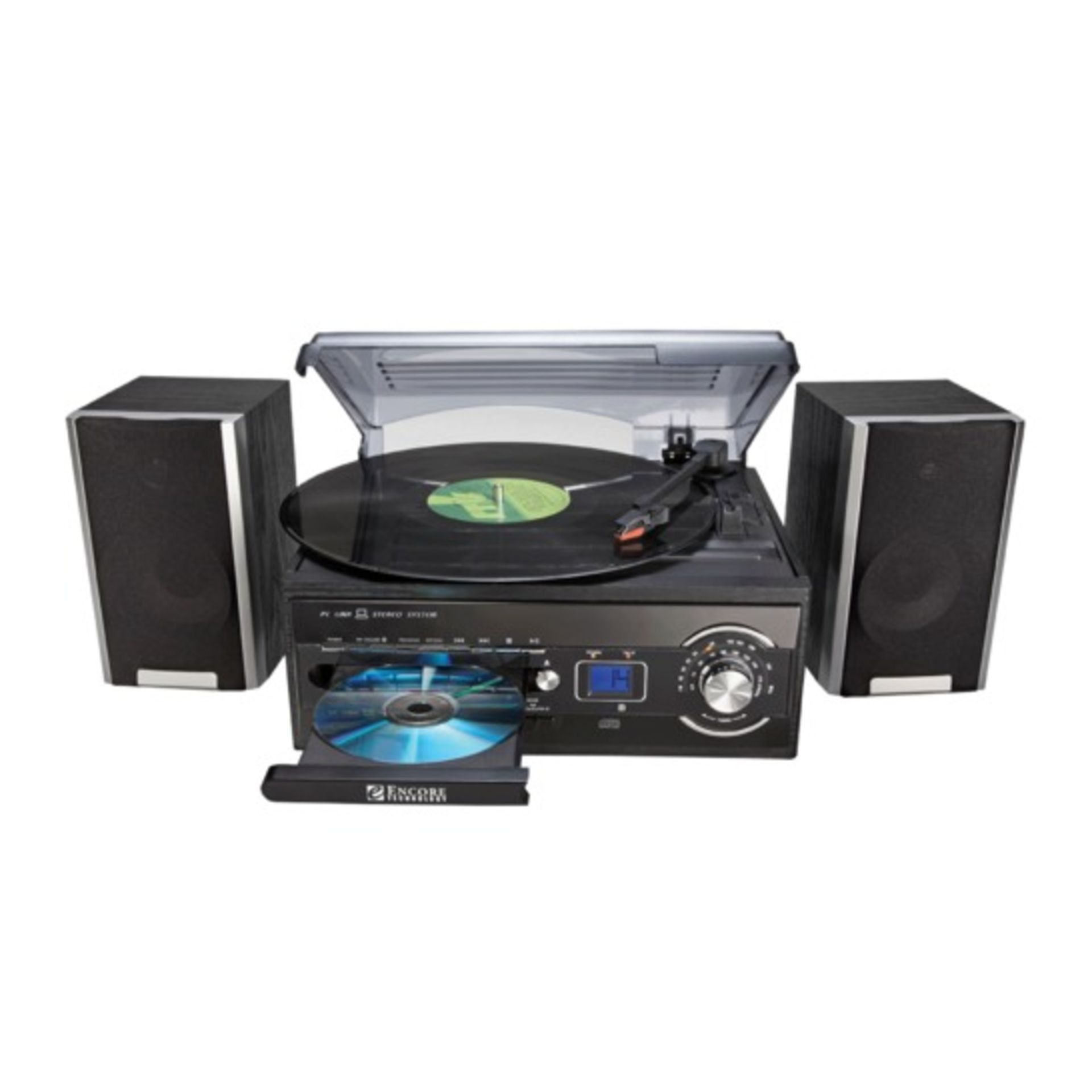 NO BOX / 5-in-1 Music System turntable, CD player, AM/FM stereo, auxiliary input & cassette