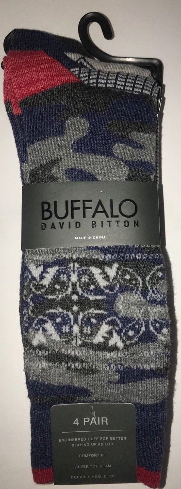 34 X 4 PACKS OF BUFFALO DAVID BITTON CREW SOCKS THESE SOCKS SELL AT THE BUFFALO STORES FOR $29.95