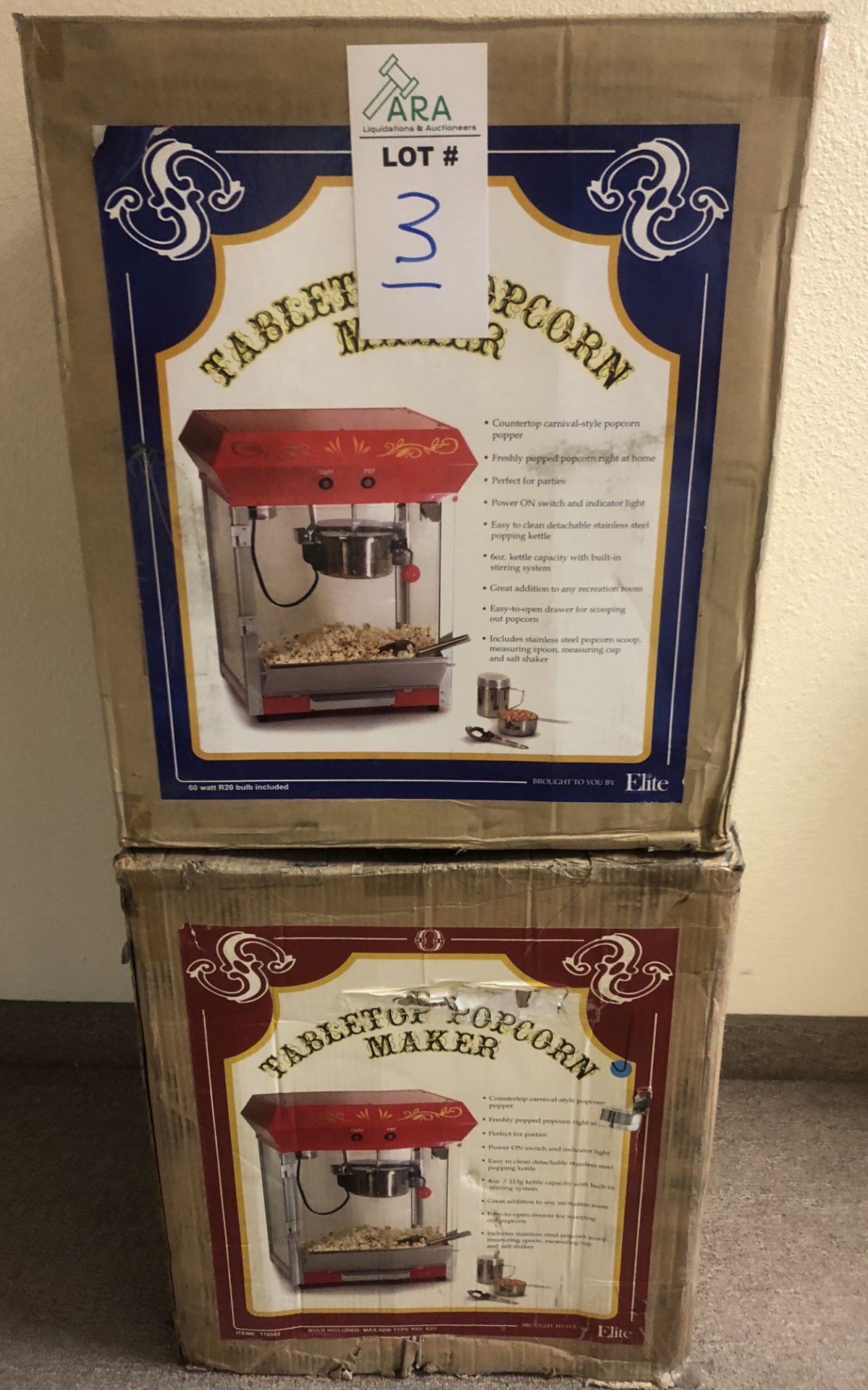 2 X ELITE TABLE TOP POPCORN MAKERS FROM BEST BUY