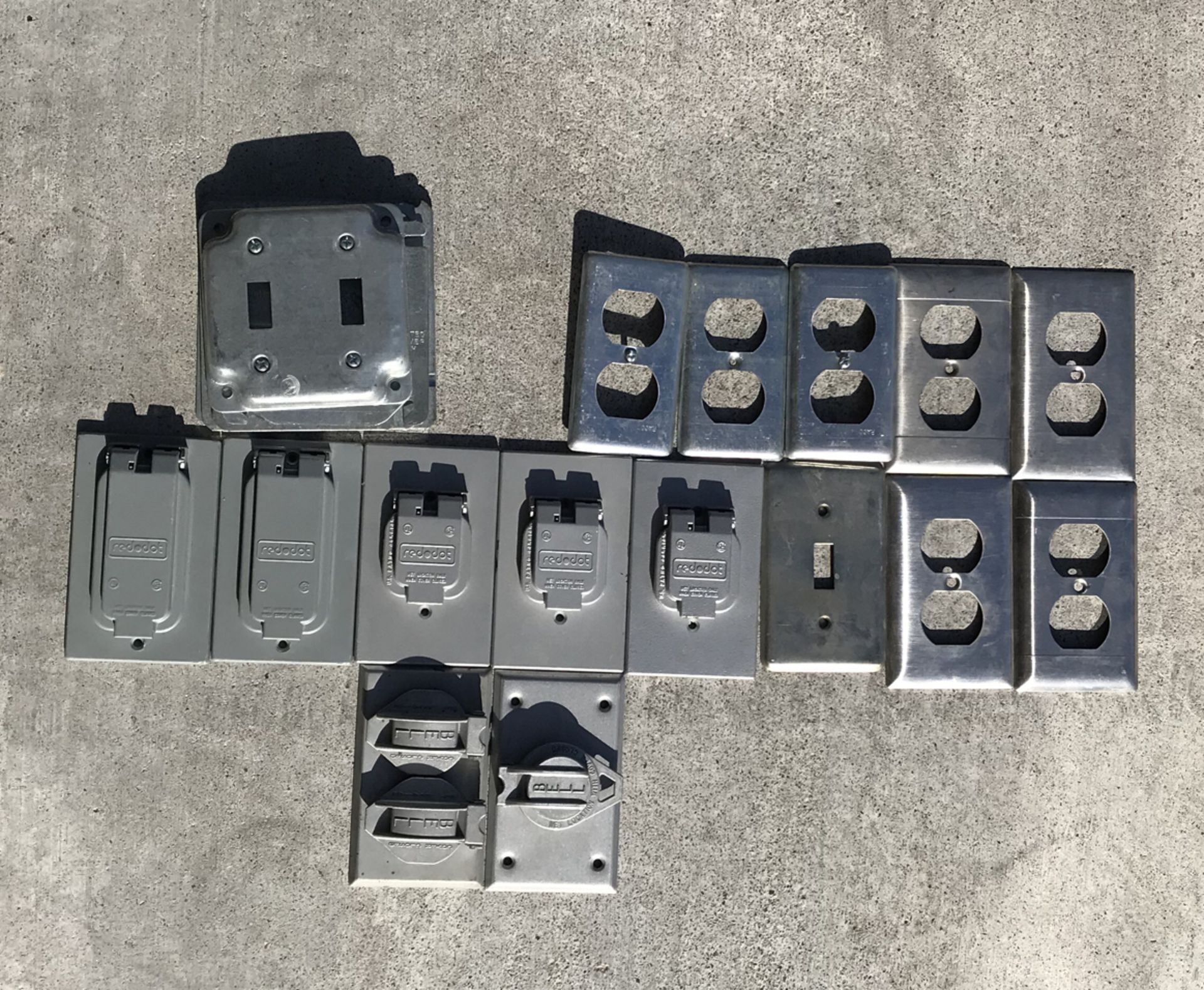 ASSORTED POWER OUTLET WALL PLATES + COVERS