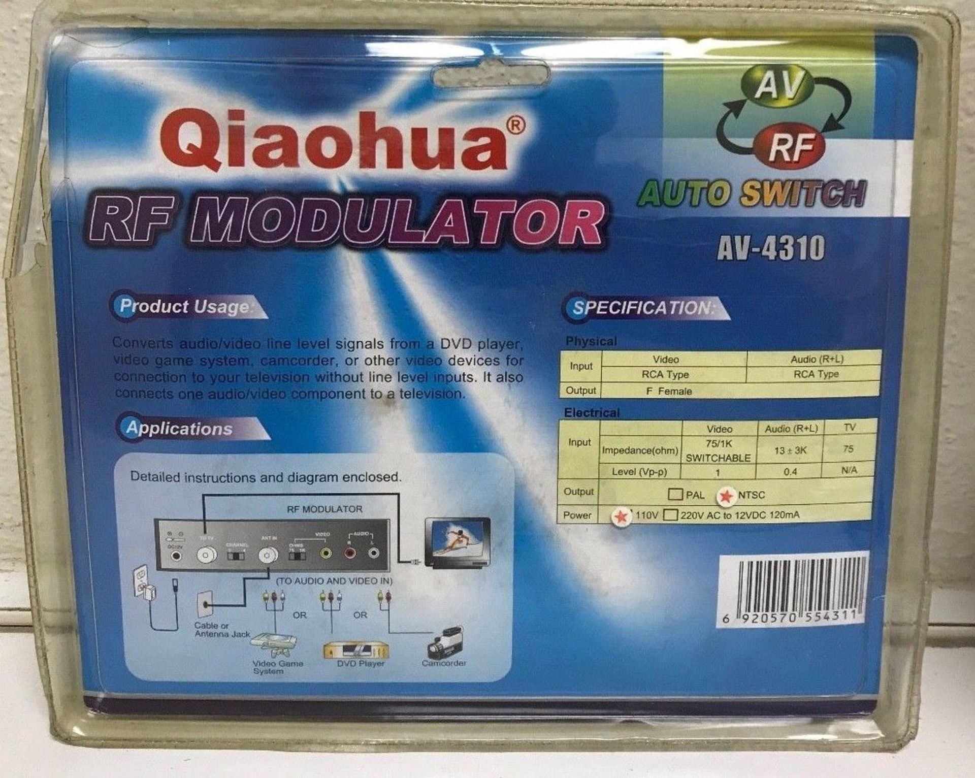 28 X V-4310 Qiaohua RF Modulator AV > RF Auto Switch - Image 2 of 2