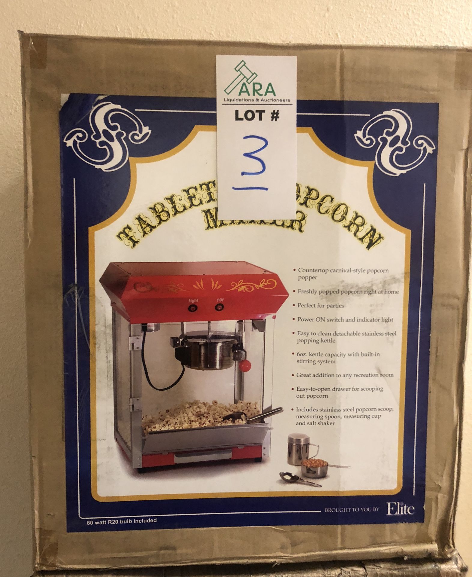 2 X ELITE TABLE TOP POPCORN MAKERS FROM BEST BUY - Image 3 of 4