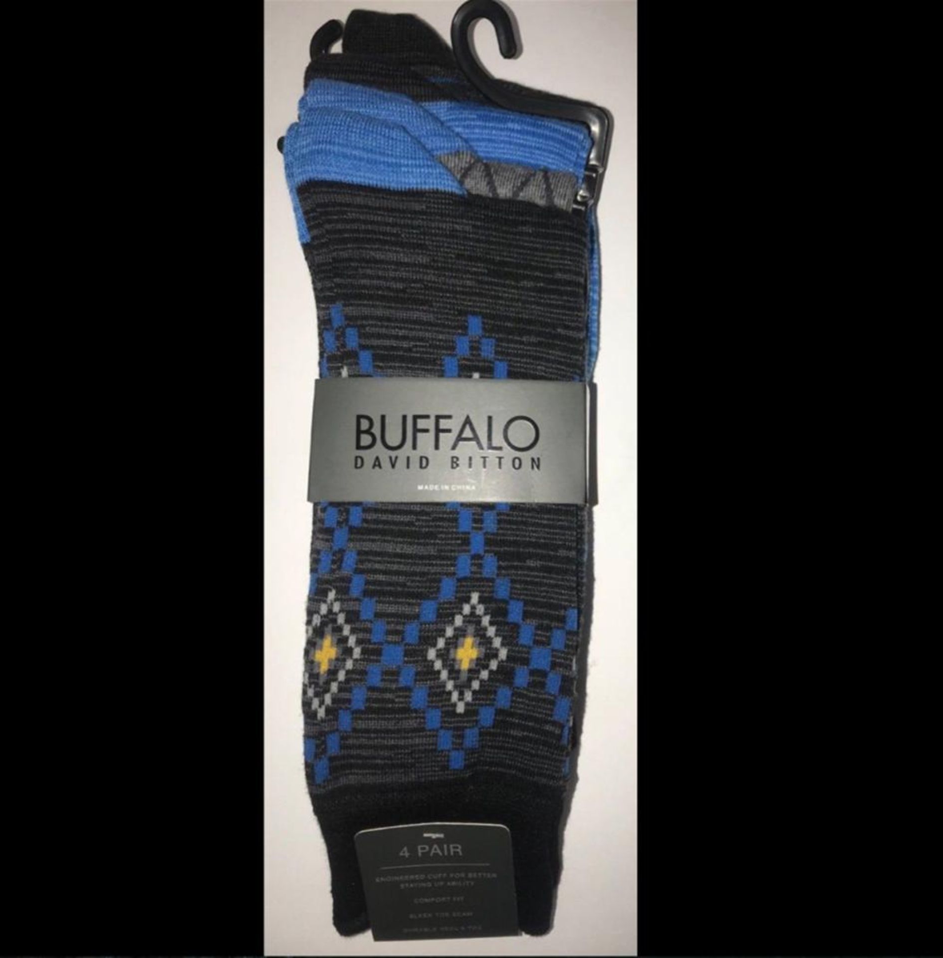 30 X David BItton Buffalo Blue Crew Socks Fits Size 10-13 4 Pairs Packs