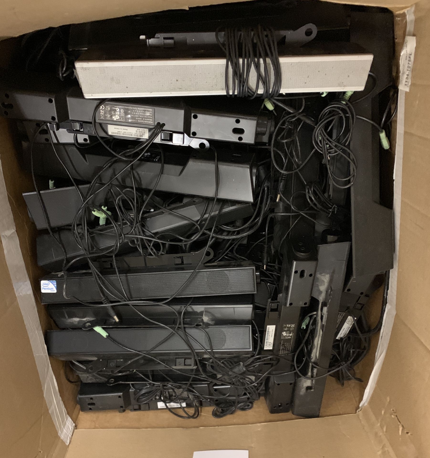 BOX FULL OF MULTIMEDIA BAR SPEAKERS