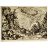 Bril, Paul ; Sadeler, Raphaël - SADELER, Raphaël II Voyageurs dans un paysage [...]