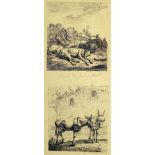 Dujardin, Karel - DUJARDIN, Karel 9 estampes : 8 sujets animaliers et 1 titre, sur 4 [...]