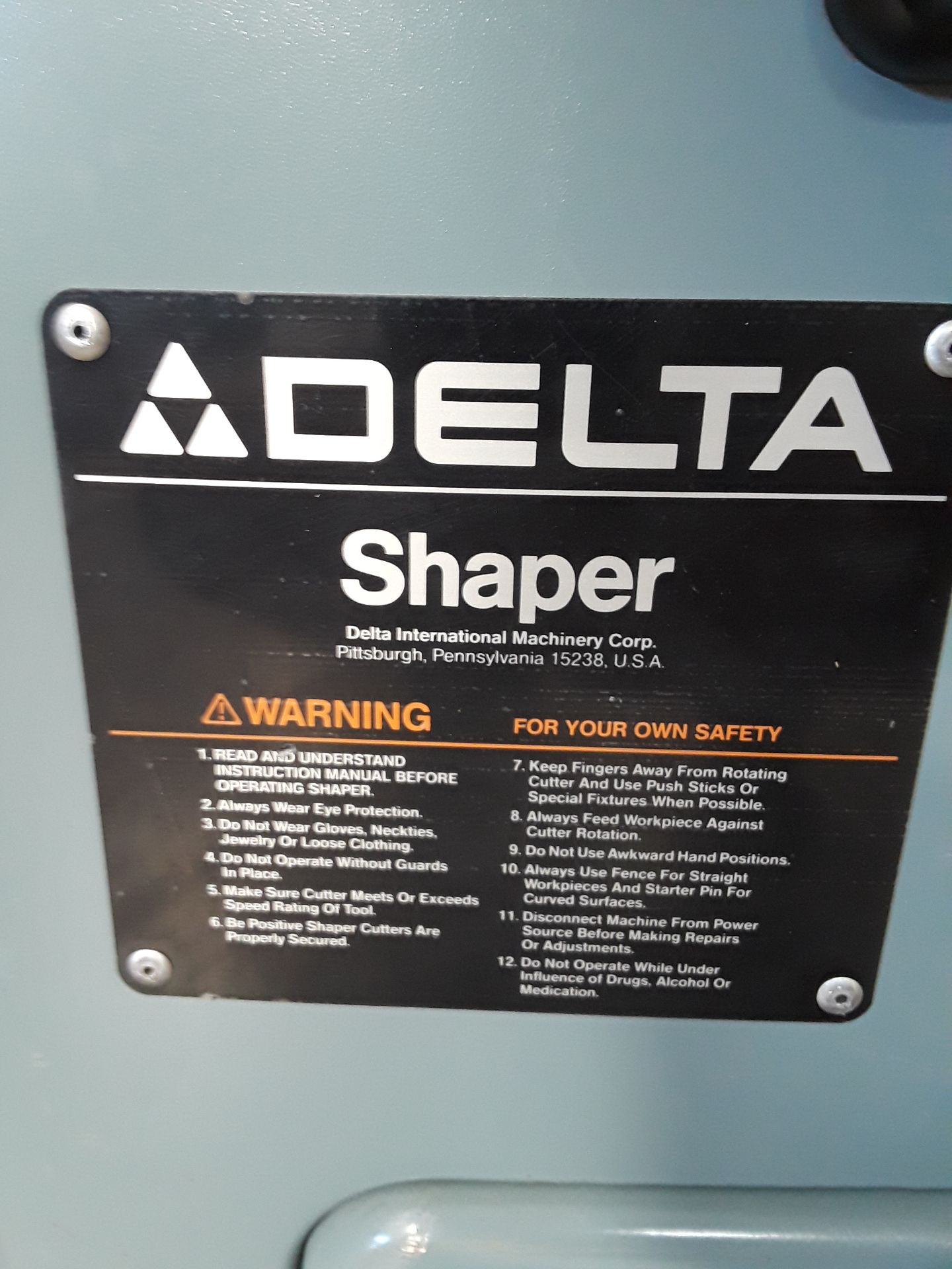 Delta 43-386F Wood Shaper & Delta 34-995 Stock Power Feeder - Bild 12 aus 12