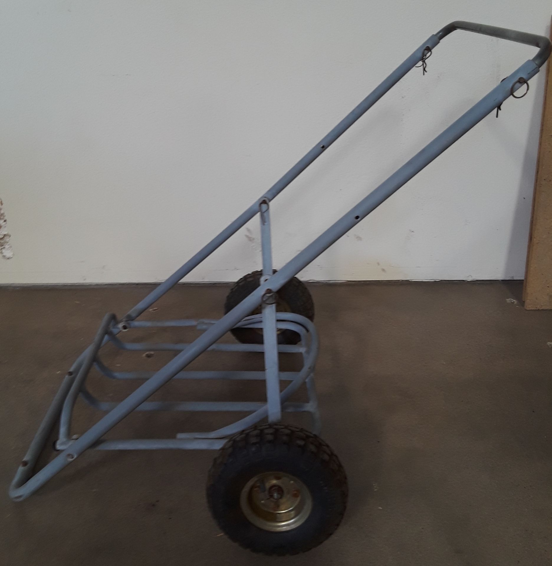 Gray Metal Cart with Wheels