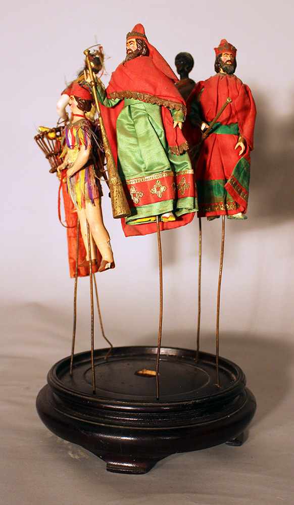 Six play figures from the Magic Flute from a puppet theatre; wood carved with textile clothes, - Image 3 of 3
