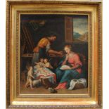 Francesco Albani (1578–1660)-circle, The Holy Family in Joseph‘s carpenter workshop with the