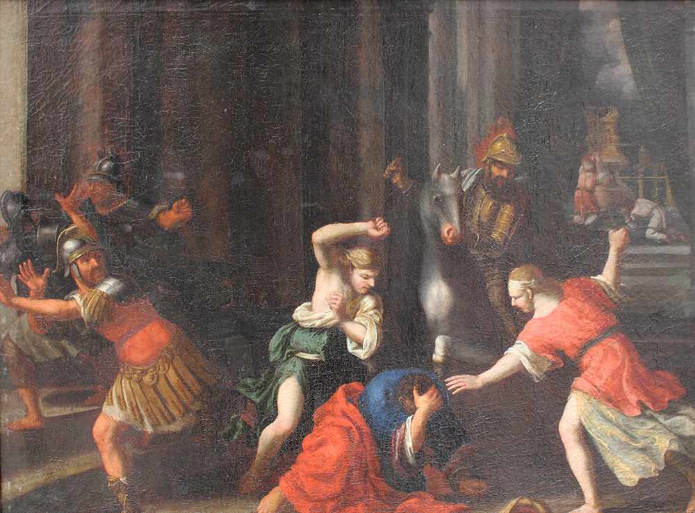 Italian School 17th Century, Old Testament scene; oil on canvas, framed. 66x90cm - Image 2 of 3