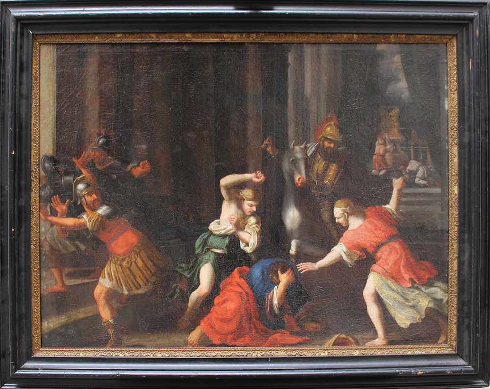 Italian School 17th Century, Old Testament scene; oil on canvas, framed. 66x90cm