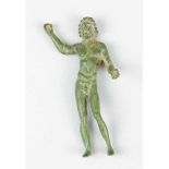 Bronze sculpture of a male godness in ancient manner, full cast with fine hand finish, original