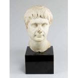 Roman Emperor marble Bust of Caligula sculpted in white marble with grey veins with in