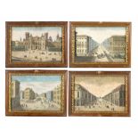 Lot of five Copper prints, showing St..Petersburg, Bologna, Firenze, Roma and Leipzig ?. On paper,