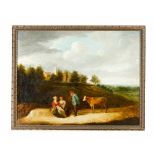 David Teniers the younger (1610-1690)-attributed a shepherd with two women and a cow in landscape in