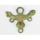 Erotic bronce amulet in ancient manner, with four wings, full cast with fine handfinish and