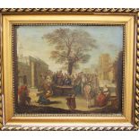 Nicolas Lancret (1690-1743 )- school,Recruitement in a Village, Oil on Canvas, described bottom