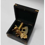 English Sextant by Henry Barrow&Co London, brass construction with movable lenses and scale with