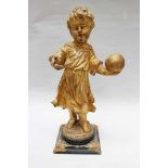 Austrian Sculpture Early 18th Century, wood sculpted , Jesus child holding the earthen ball with