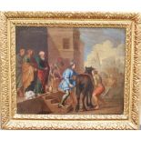 French School around 1700, Pair of paintings showing the depart and return of the prodigal son,