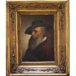 Vaclav Brozik (1851-1901)-attributed, Portait of a man with red cape, signed centre right, oil on