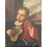 Antonio Mercurio Amorosi (1660 – 1738), young Guitar player, oil on canvas 49 x 38 cm