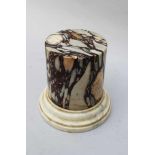 Small Italian Marble Base, round shape in form of a collumn with stepped round white base, white,